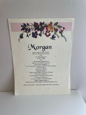 Morgan Name Print with Floral Header
